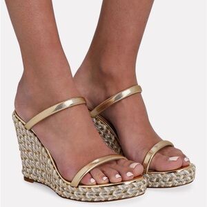 AQUAZZURA Laguna Metallic Wedge Espadrilles